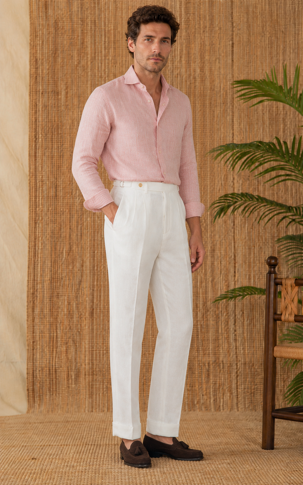 100% Leinen Naples Hose