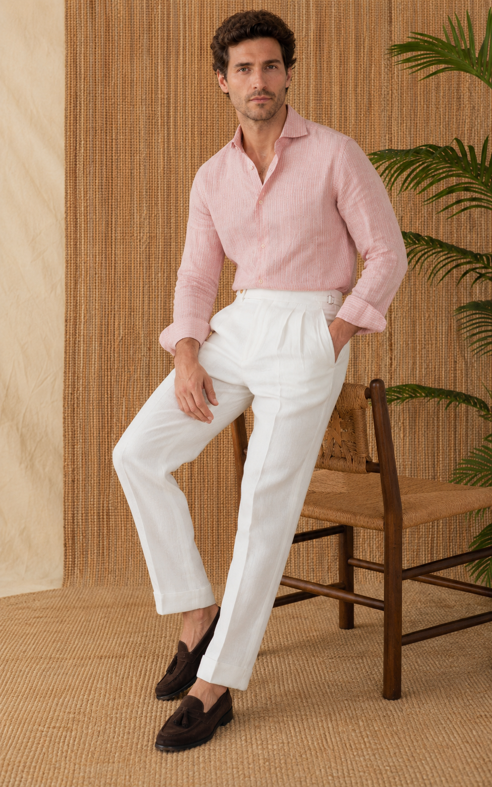 100% Leinen Naples Hose