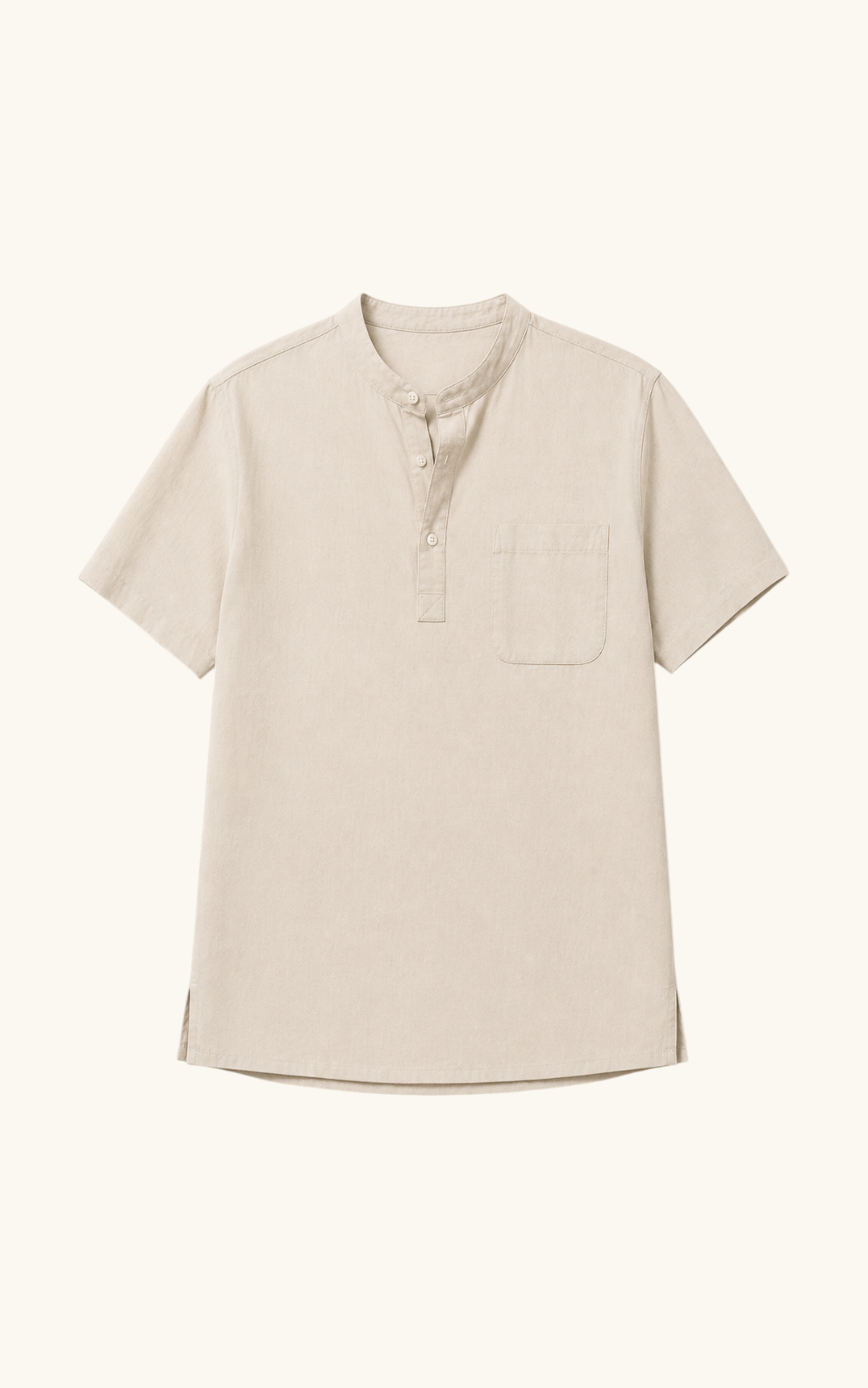 Leinen-Henley mit Tasche