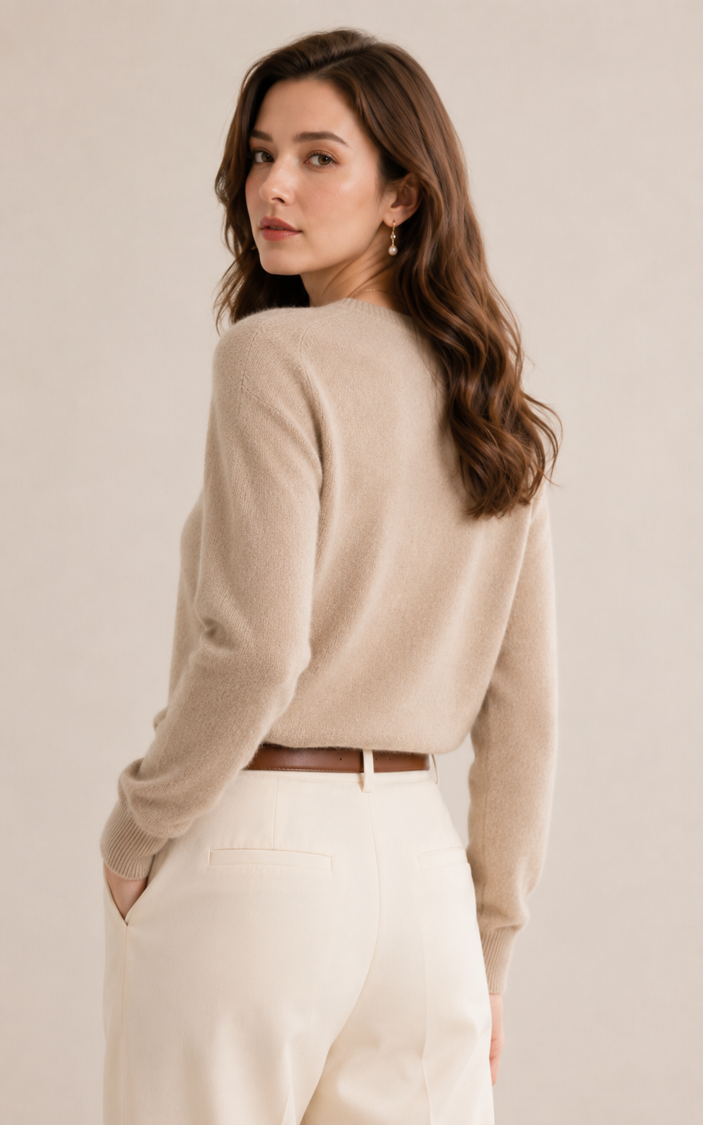 100% Merinowolle Rundhals-Pullover