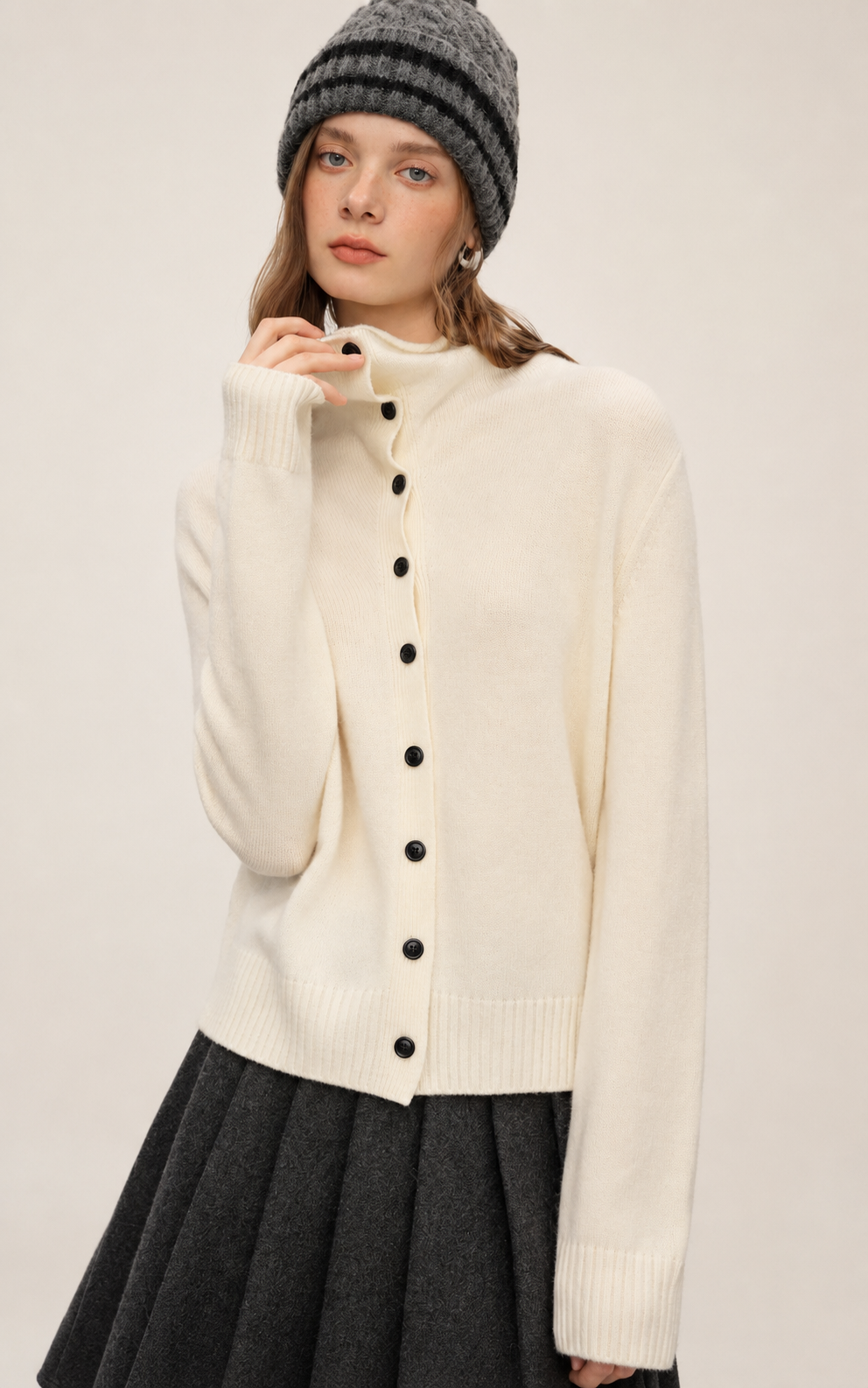 Schafwolle Convertible Cardigan