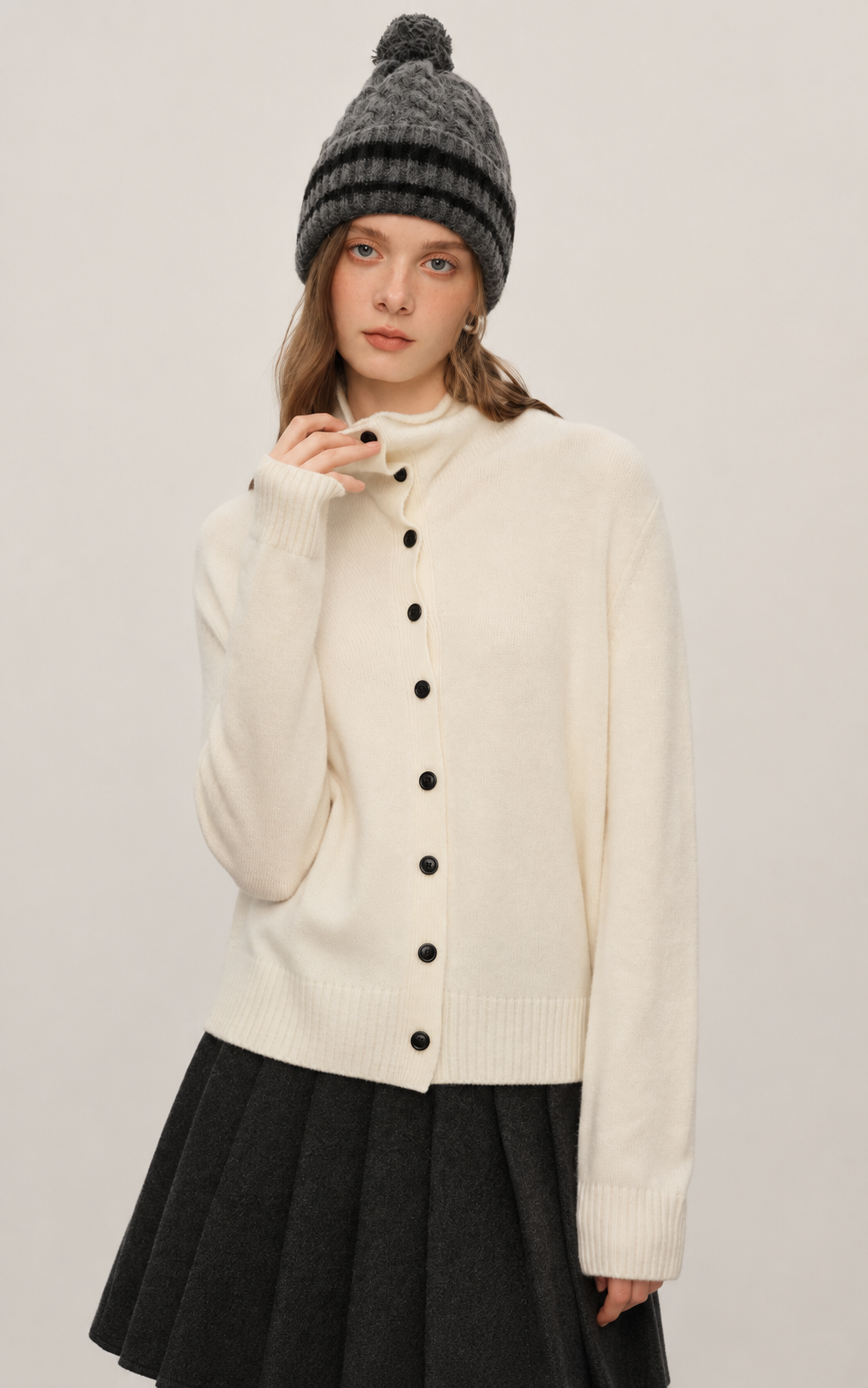 Schafwolle Convertible Cardigan